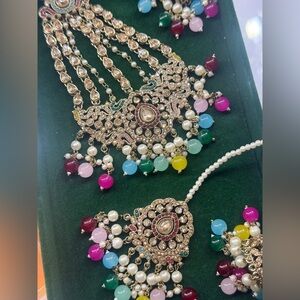 Multicolor Pakistani Indian Bridal Set Desi Jewelry